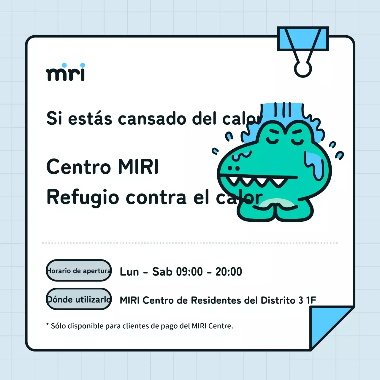Promover un sencillo refugio contra la ola de calor en azul claro y blanco