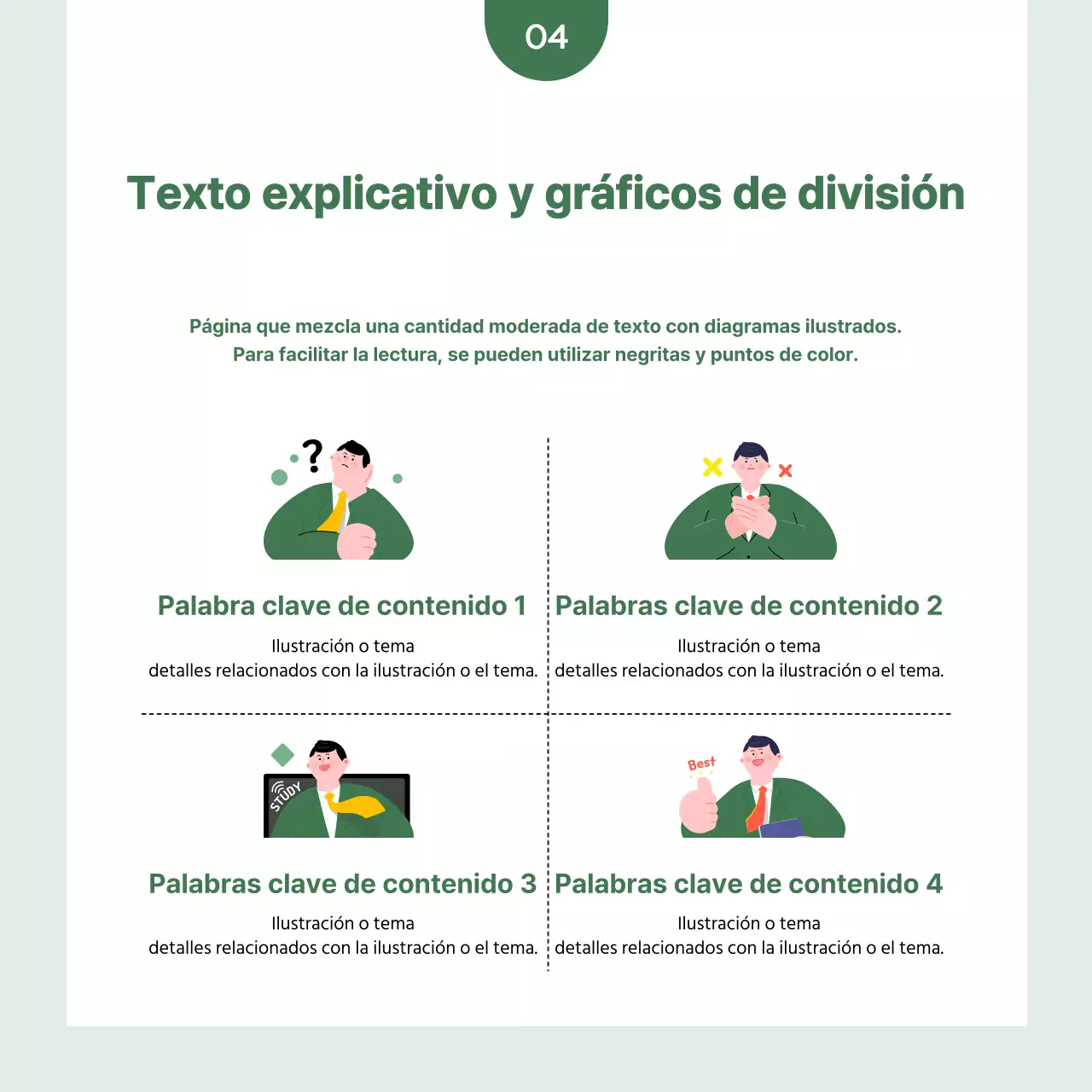 Un sencillo correo comercial en verde y blanco