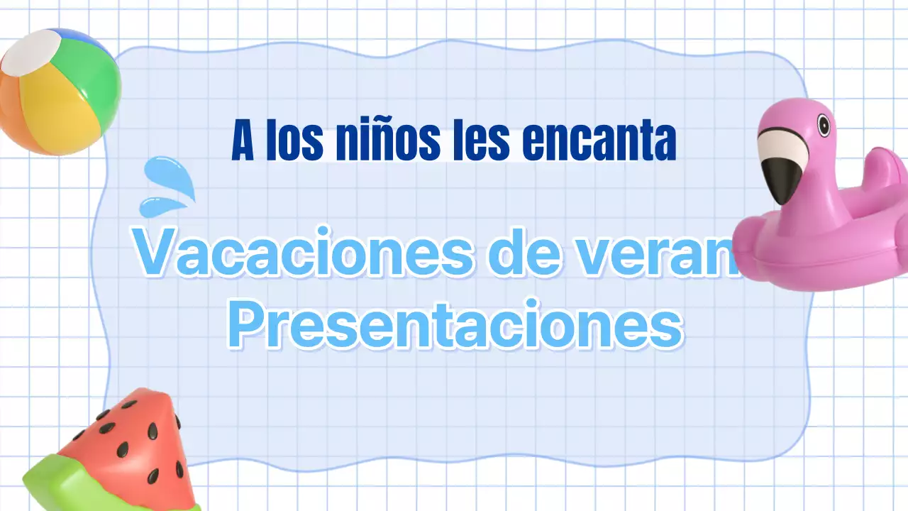Recursos didácticos para las vacaciones de verano en azul y azul claro