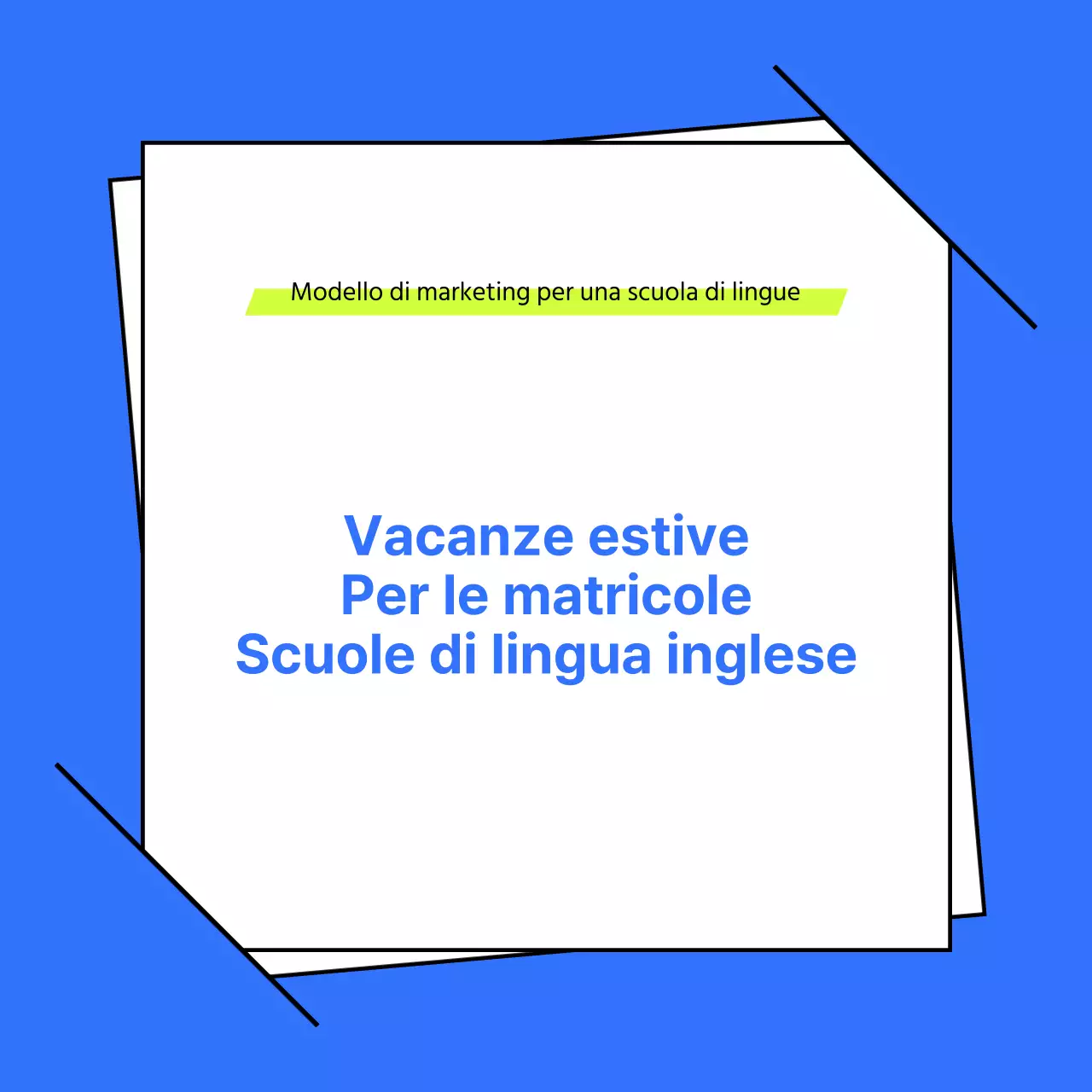 Un semplice prospetto scolastico in verde lime e blu