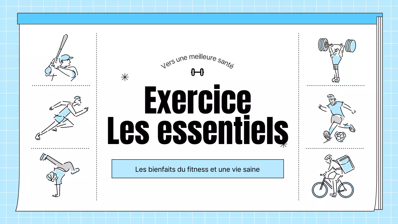 Matériel pédagogique bleu clair pour l'exercice physique simple et la santé