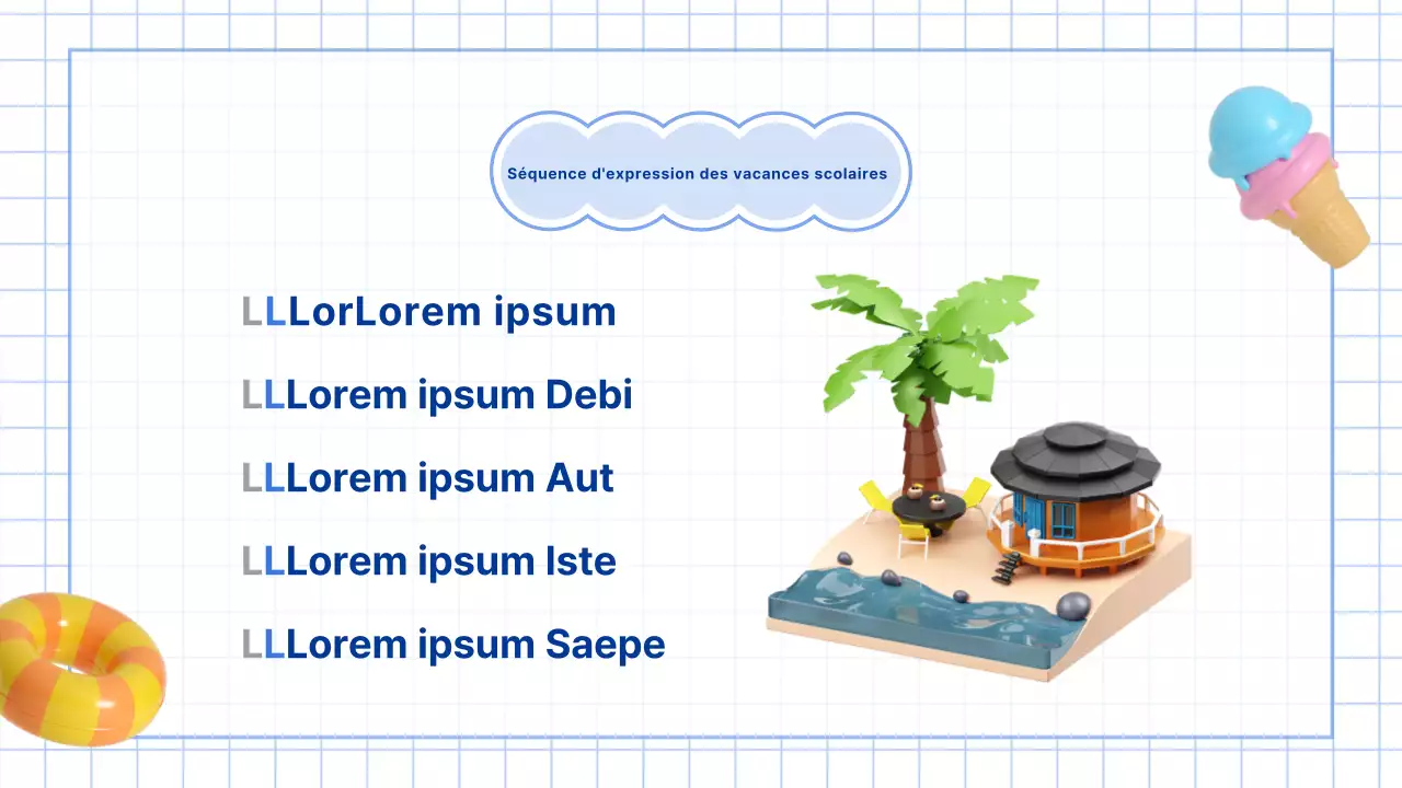 Ressources pédagogiques pour les vacances d'été en bleu et bleu clair