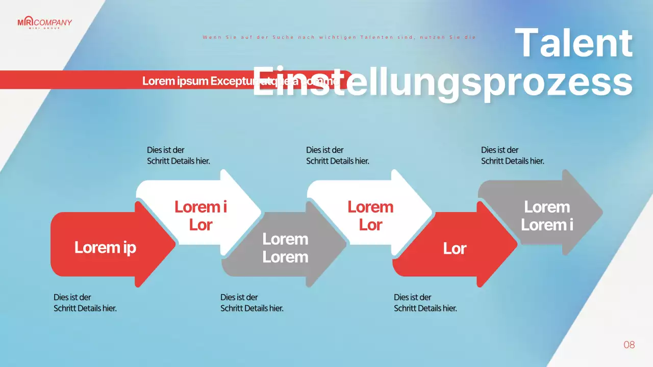 Hellblau und rot hervorgehobener Headhunting-Vorschlag