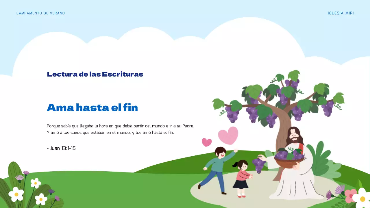 Recursos para la escuela bíblica de verano en azul claro y verde