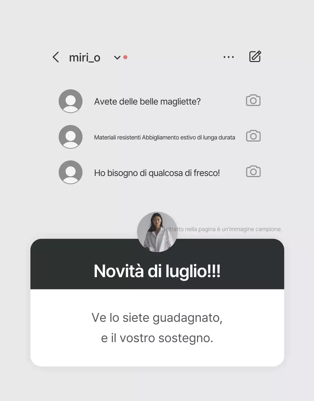 Promuovete la vostra pagina introduttiva in un centro commerciale di moda di tendenza nei colori grigio e azzurro