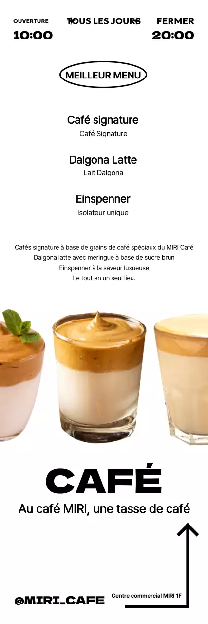 Promouvoir le menu de votre café dans un style moderne