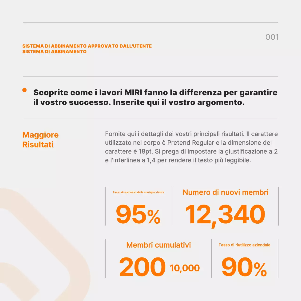 Promuovete una piattaforma di matching nero e arancione alla moda