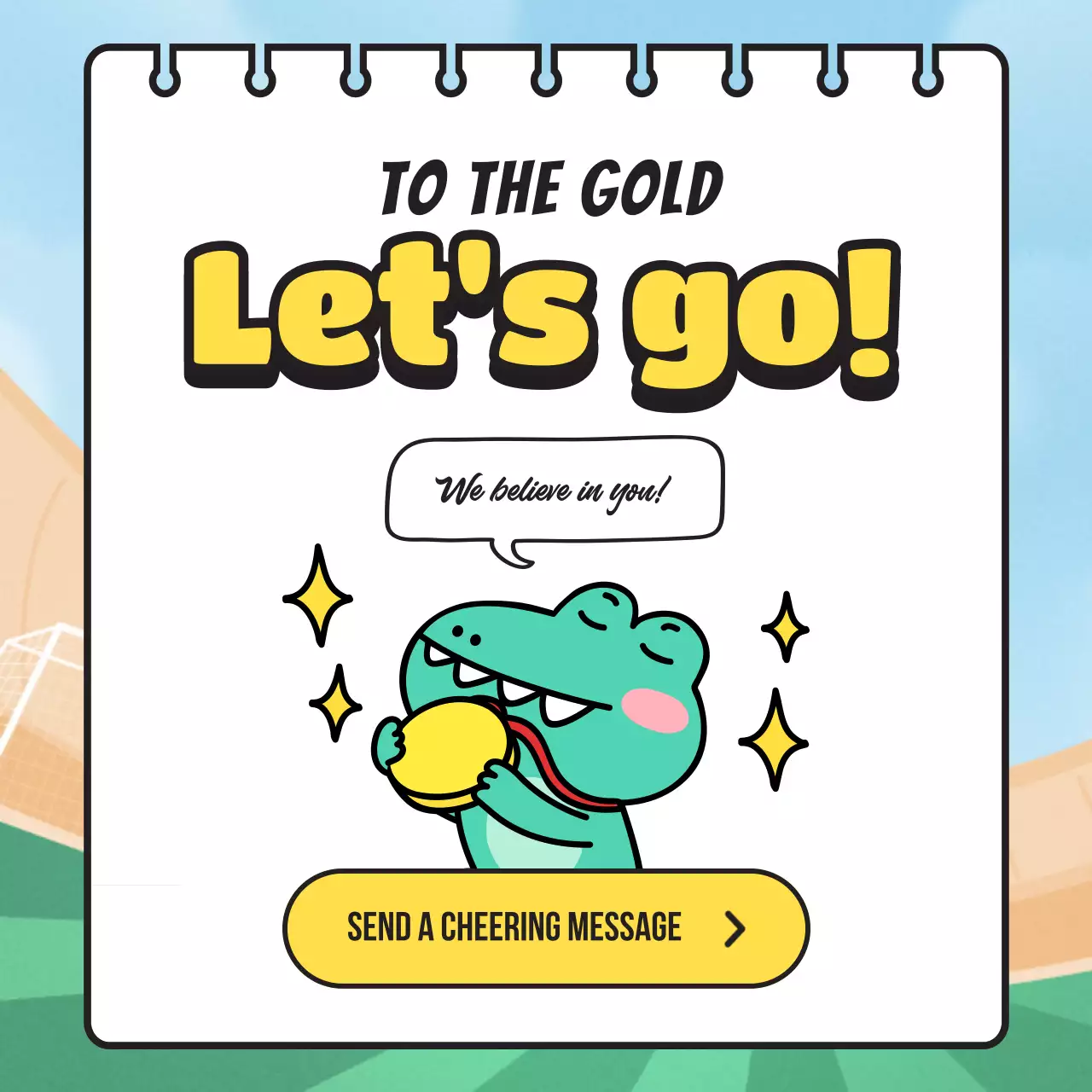 Green Playful Motivation Card Social Media Post