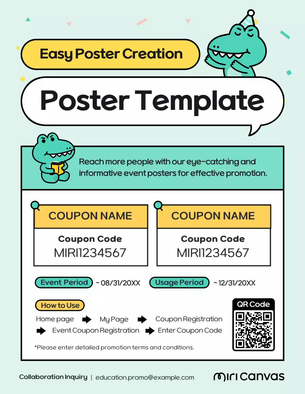 Mint Modern Coupon Promotion Poster