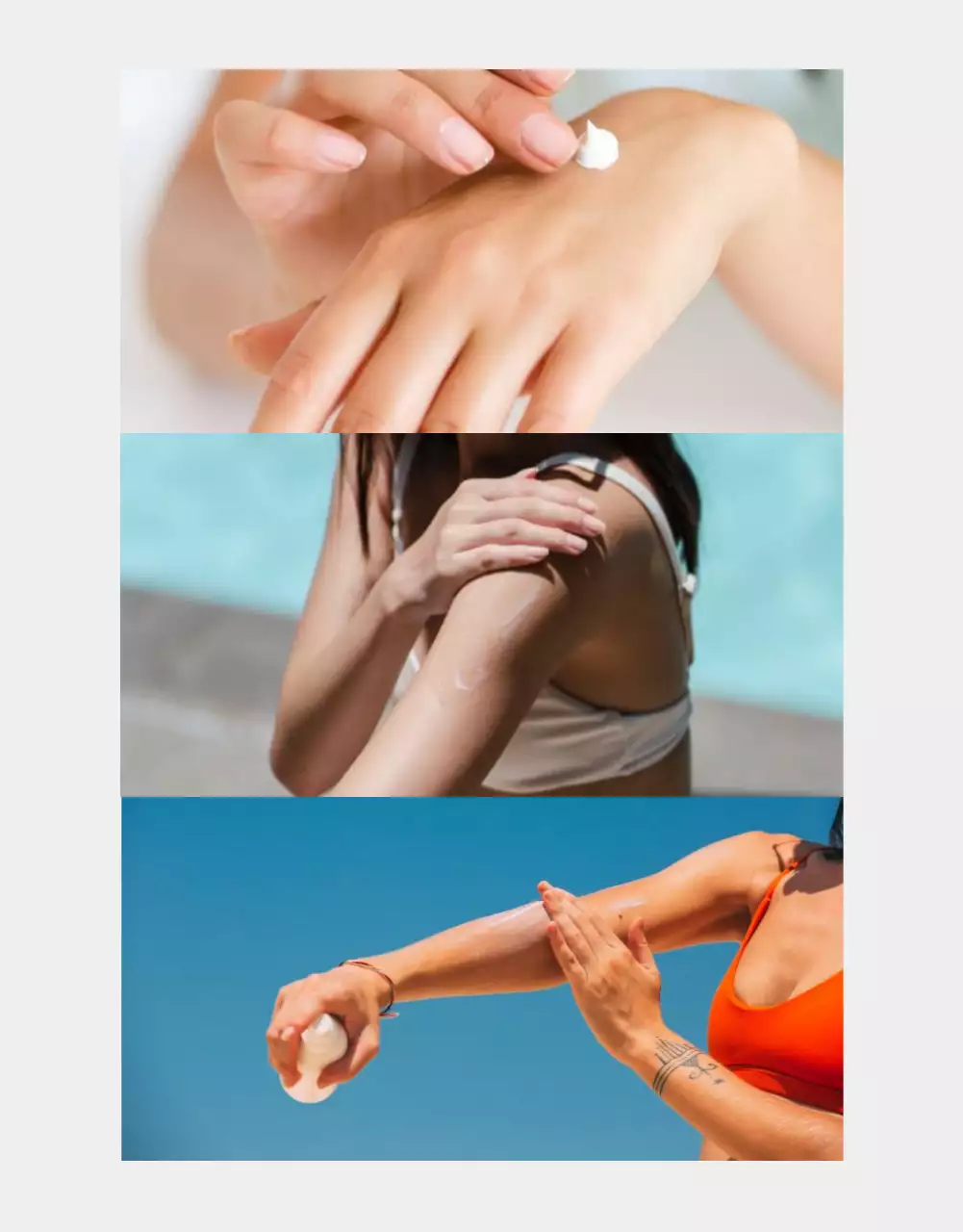 Una sencilla base de protección solar blanca y naranja