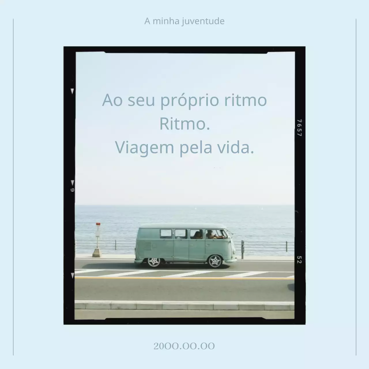 Um post de sentimento minimalista em azul claro e preto