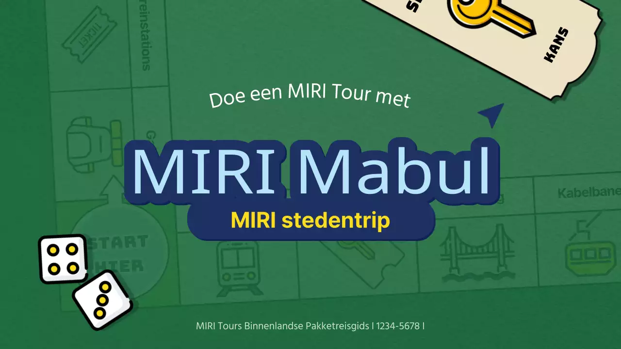 Promoten van binnenlandse pakketreizen in groen en blauw, bordspelstijl