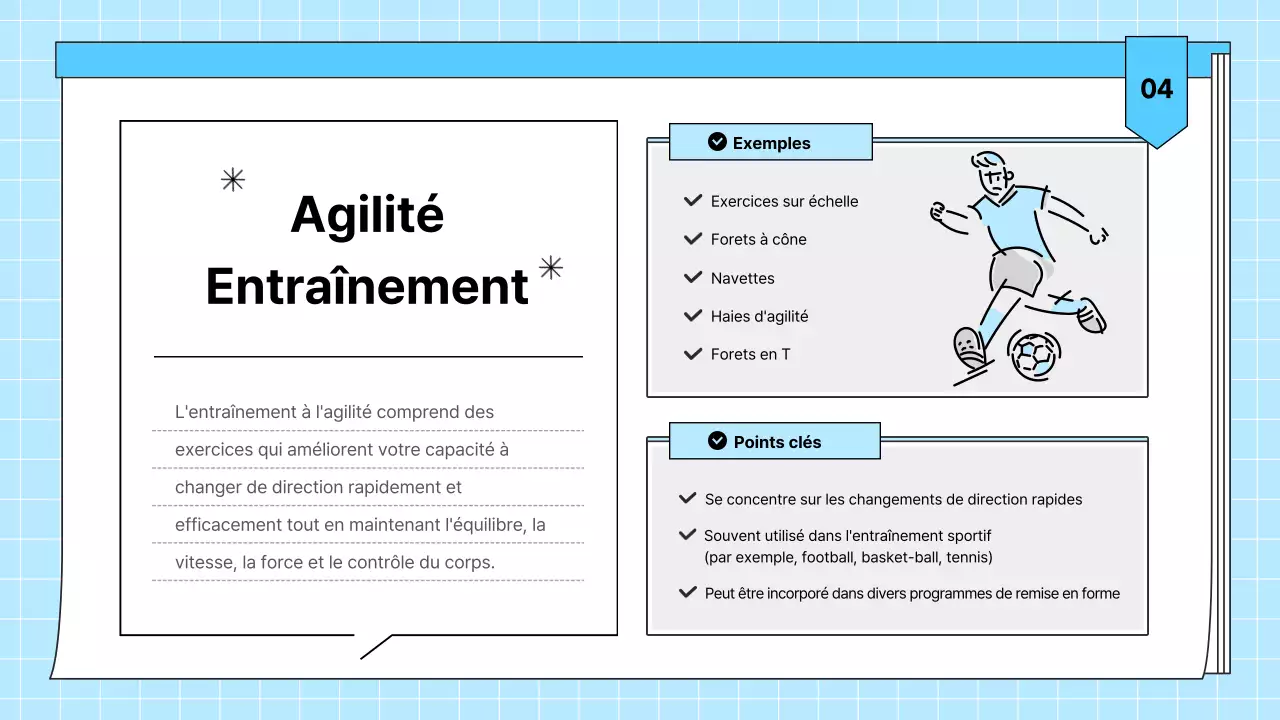 Matériel pédagogique bleu clair pour l'exercice physique simple et la santé