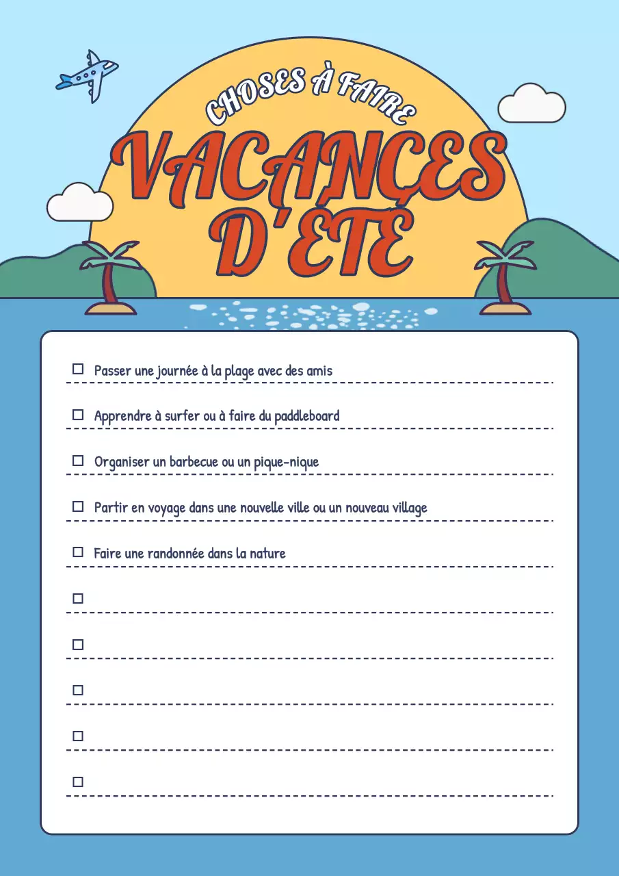 Mignon bloc-notes jaune et bleu pour les vacances d'été