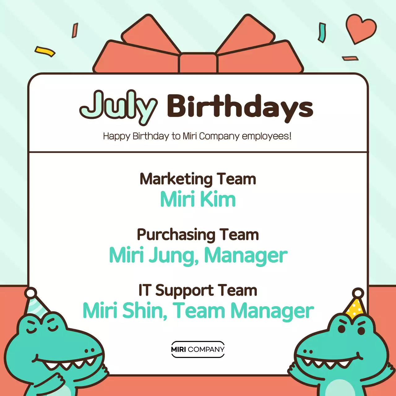 Mint Cute Birthday Announcement Social Media Post