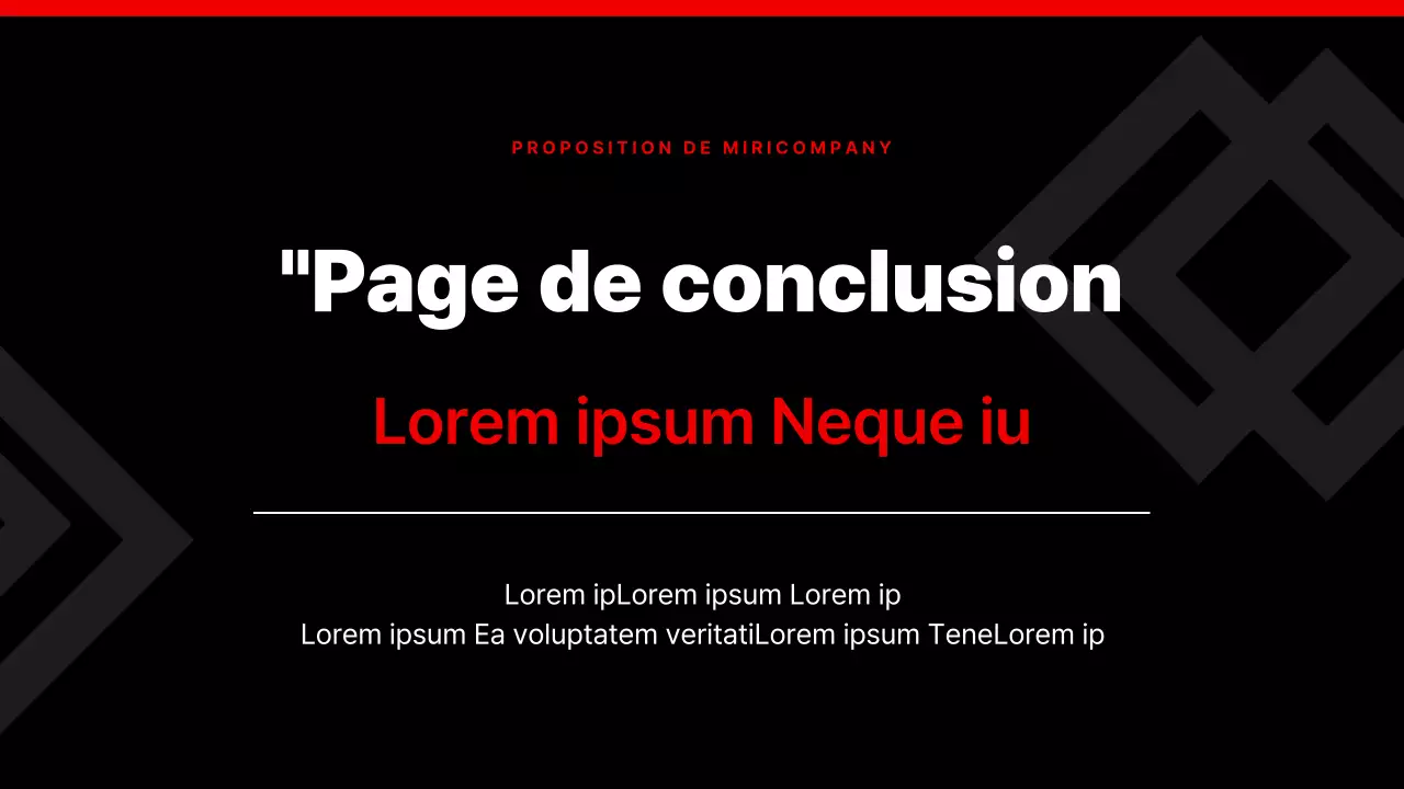 Présentation d'entreprise simple en rouge et noir