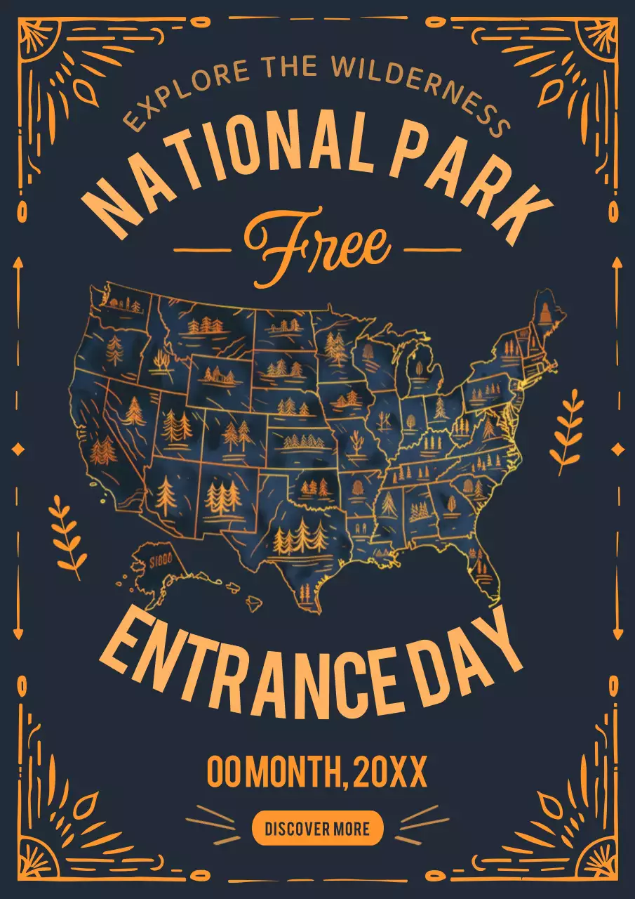 Navy Vintage National Park Announcement Poster