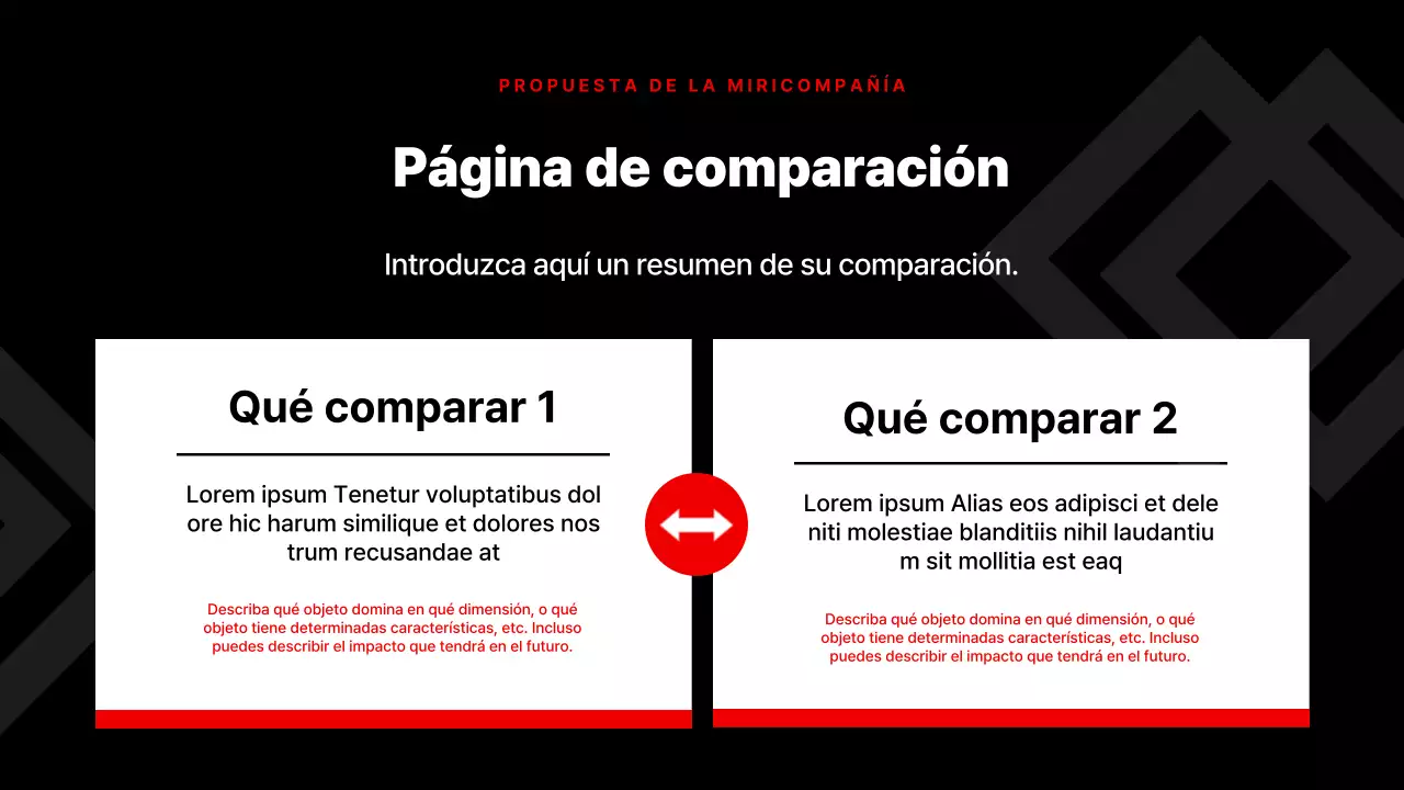 Presentación corporativa sencilla en rojo y negro