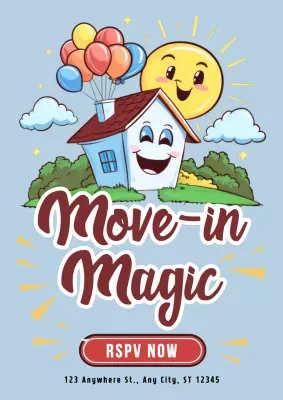 Blue Animation Event Invitation Poster