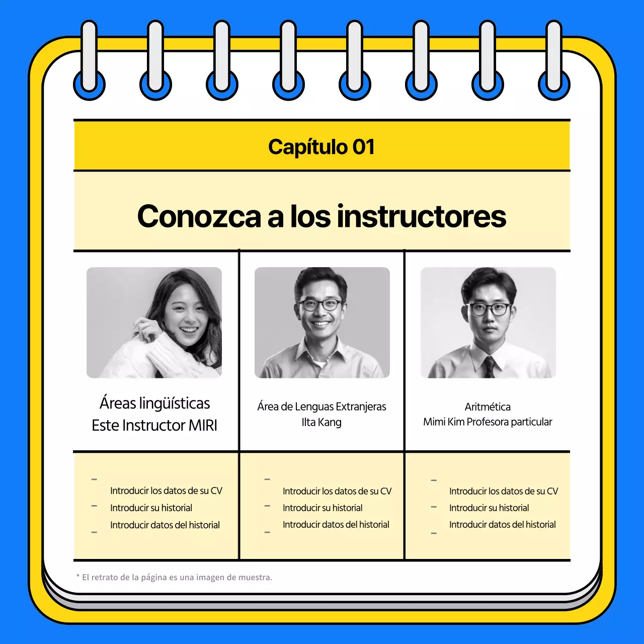 Promocione su escuela de admisión con un toque de azul y amarillo