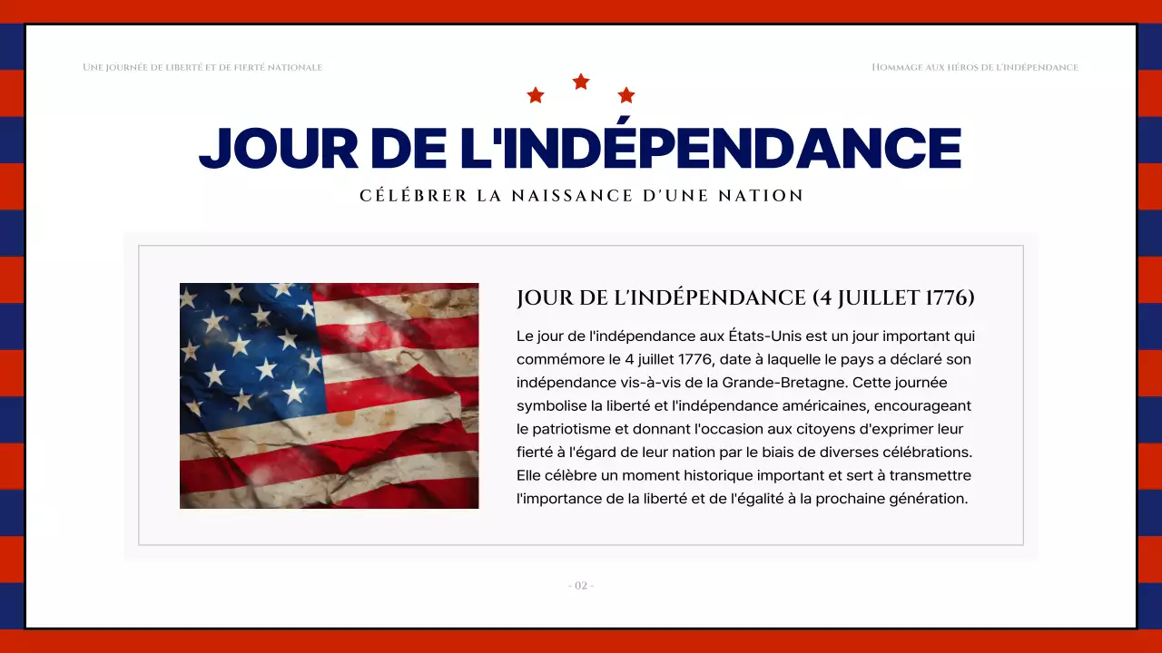 Ressources modernes du 4 juillet en rouge et bleu marine