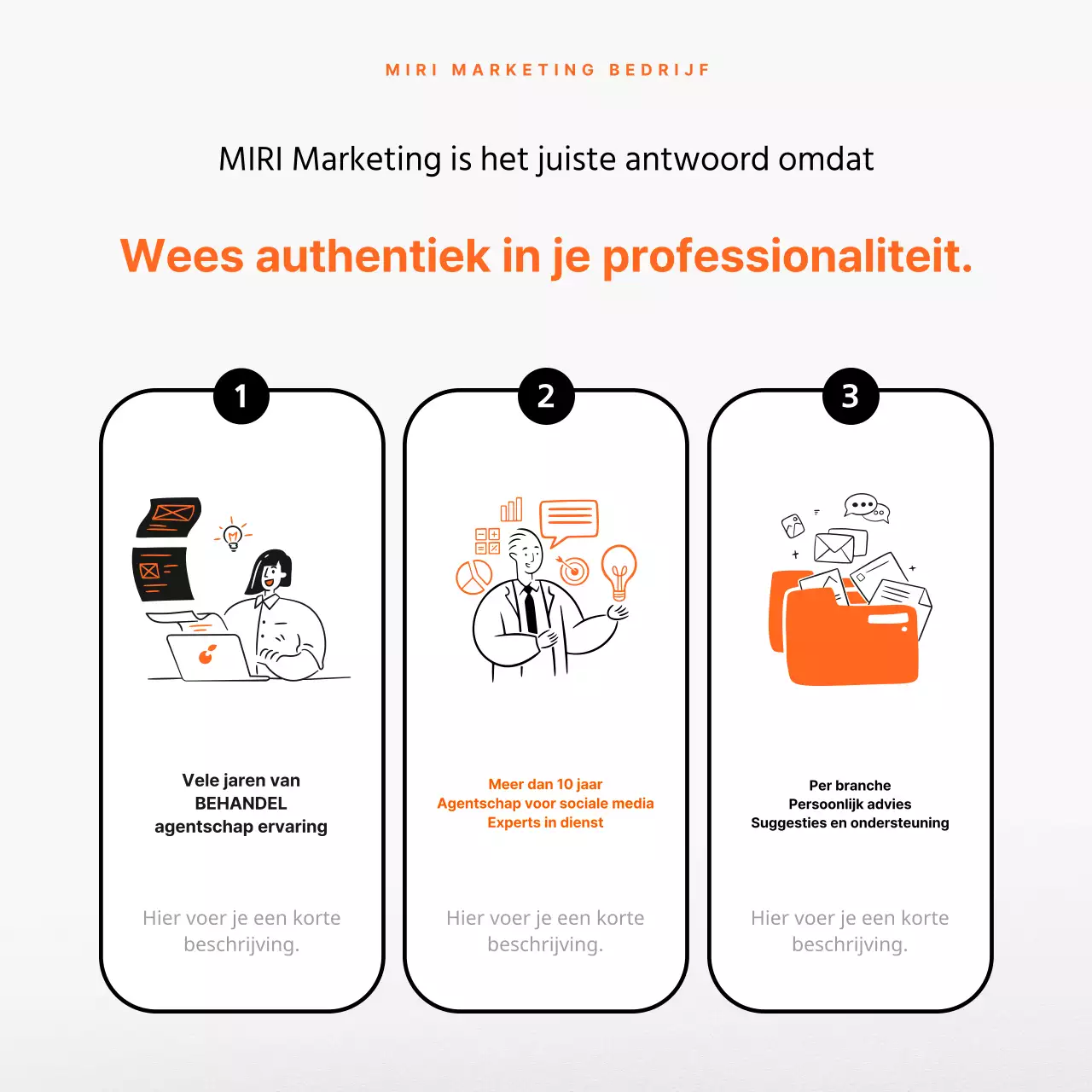 Promoot je marketingadvies in oranje en zwart