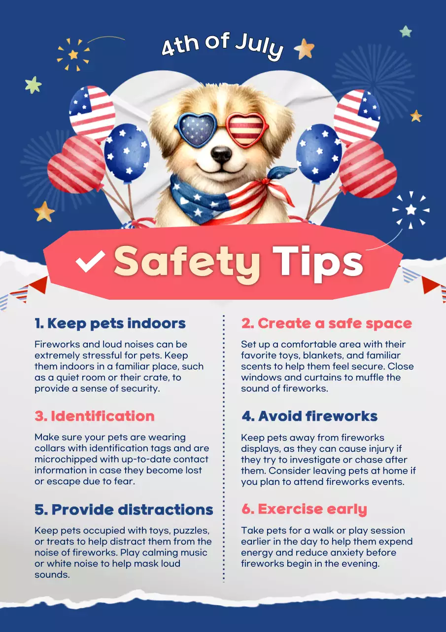 Blue Modern Pet Safety Guide Poster