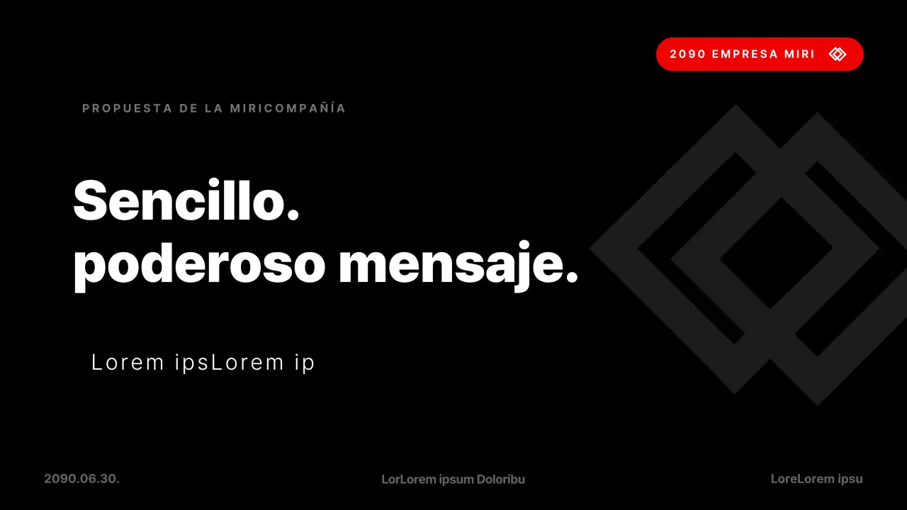 Presentación corporativa sencilla en rojo y negro