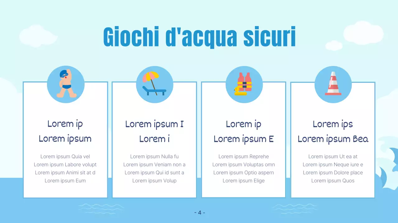 Una bella presentazione per le vacanze estive in blu e beige