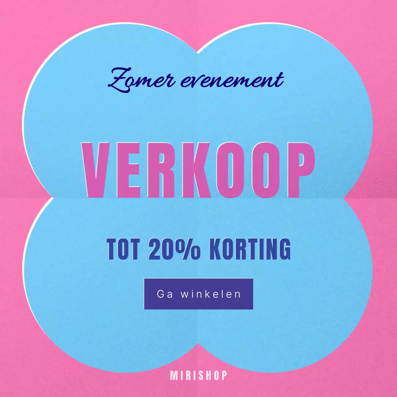 Retro-geïnspireerde zomerse evenementadvertentie in warm roze en lichtblauw