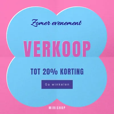 Retro-geïnspireerde zomerse evenementadvertentie in warm roze en lichtblauw