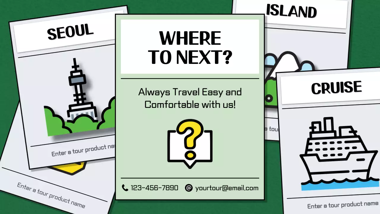 Green Playful Travel Promotion Poster