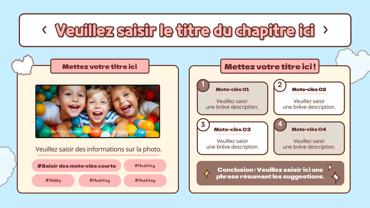 Matériel d'initiation mignon bleu clair et rose