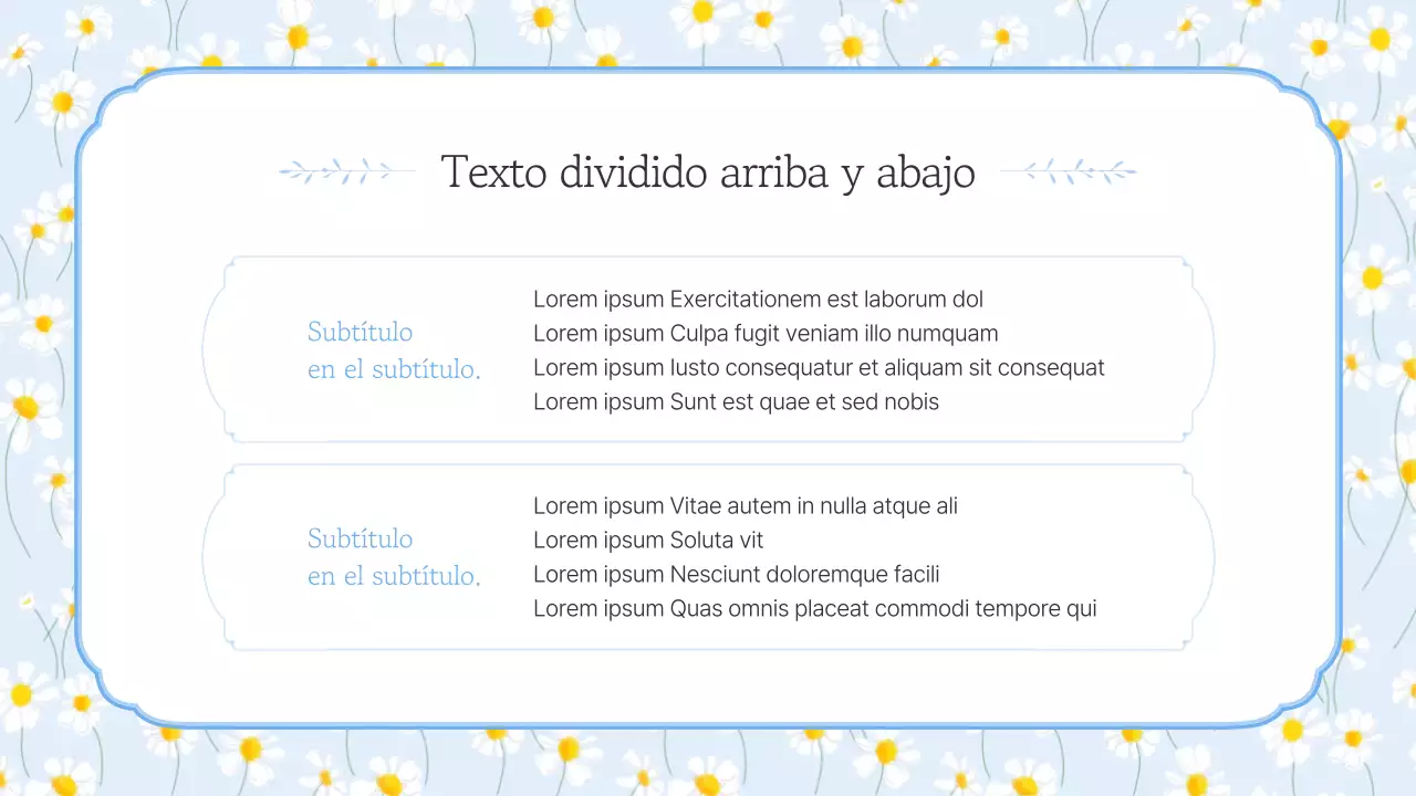 Sencillas flores de verano en presentación azul claro y amarillo