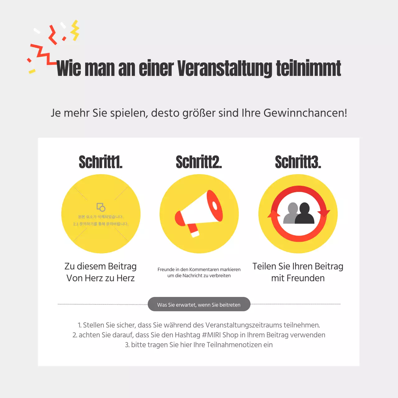 Ankündigung einer schönen Veranstaltung mit gelbem Hintergrund, um die Botschaft zu verbreiten