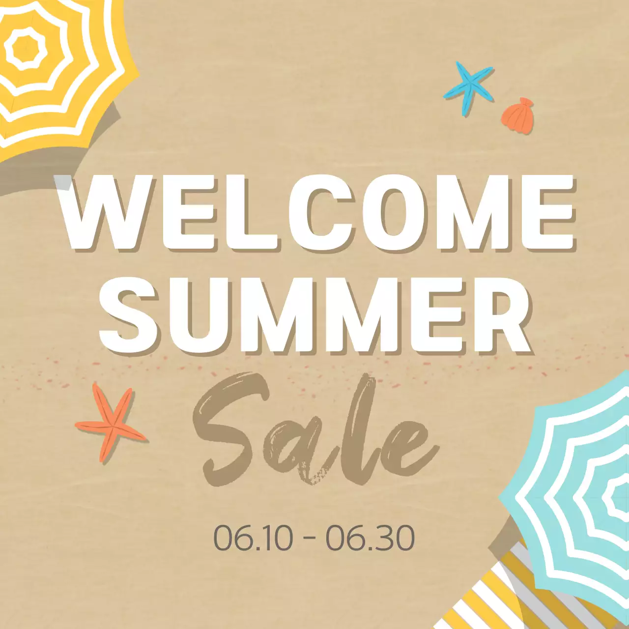 Sand Minimal Summer Promotion Social Media Post