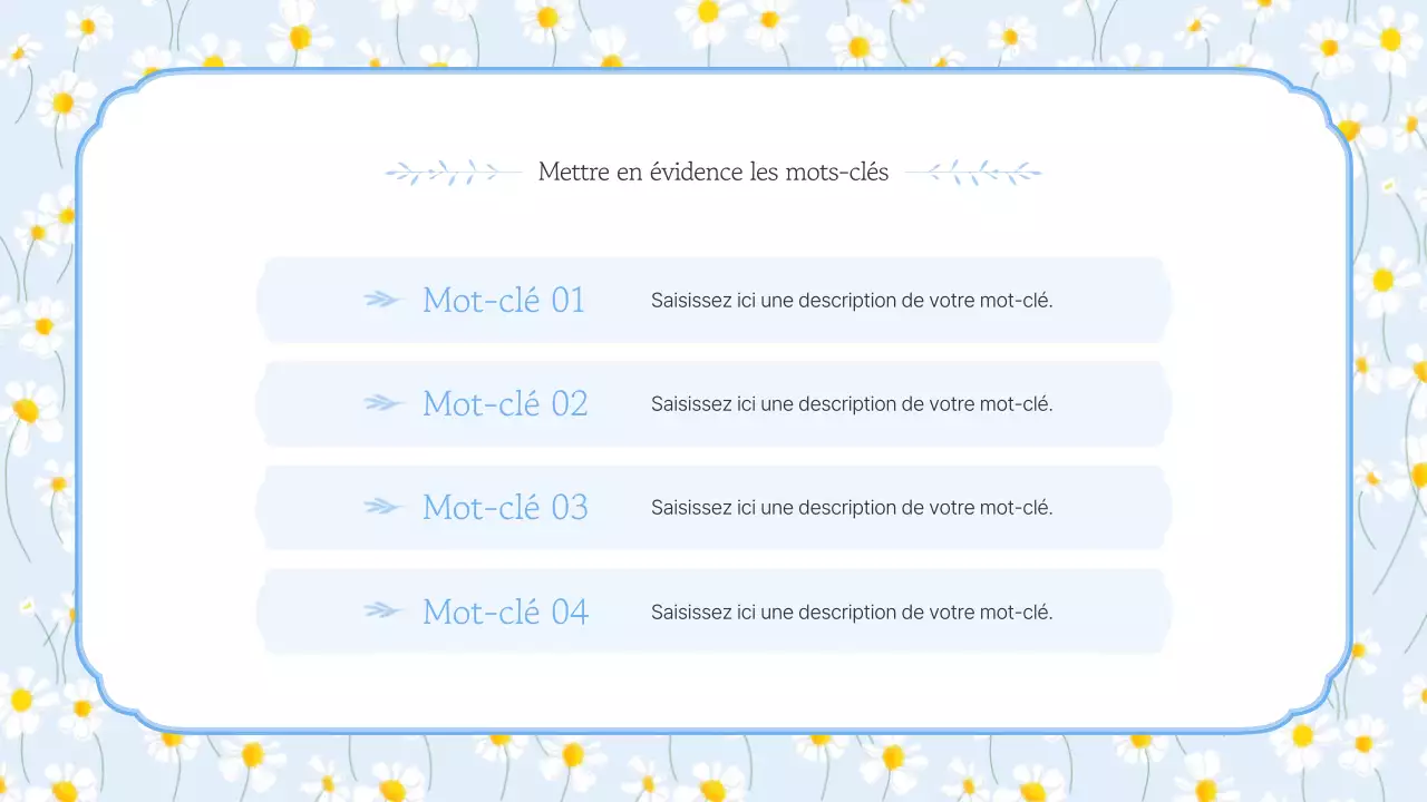 Présentation de simples fleurs d'été en bleu clair et jaune