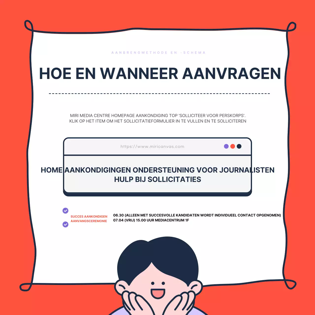 Bevorder de werving van trendy student media journalisten in mauve en rood