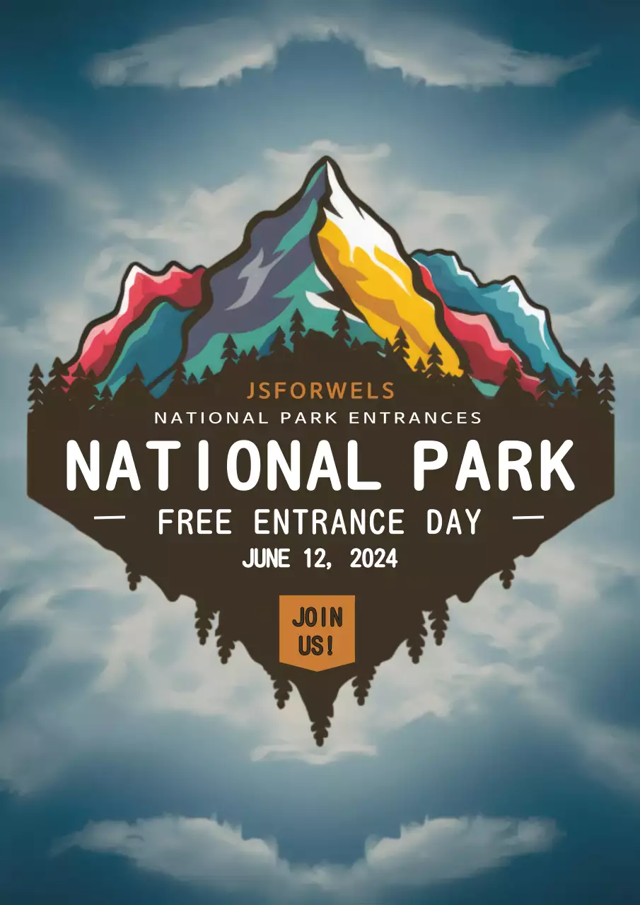 Blue Rustic National Park Event Poster