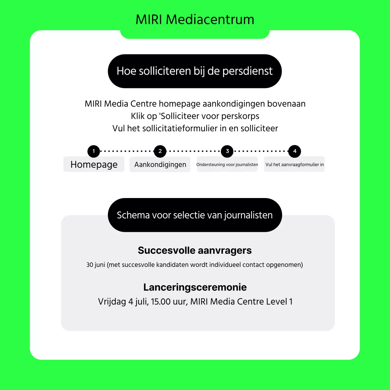 Een eenvoudige oproep voor universiteitsjournalisten in limoengroen en zwart