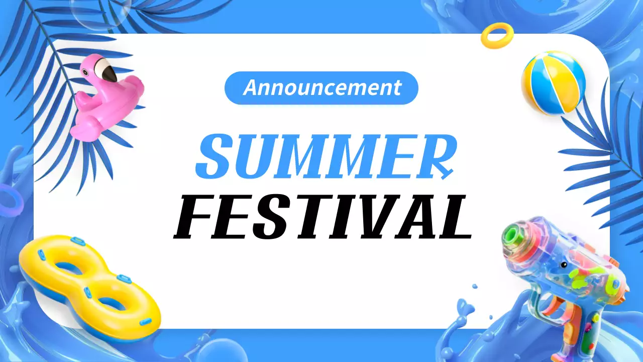 Blue Trendy Summer Announcement Presentation