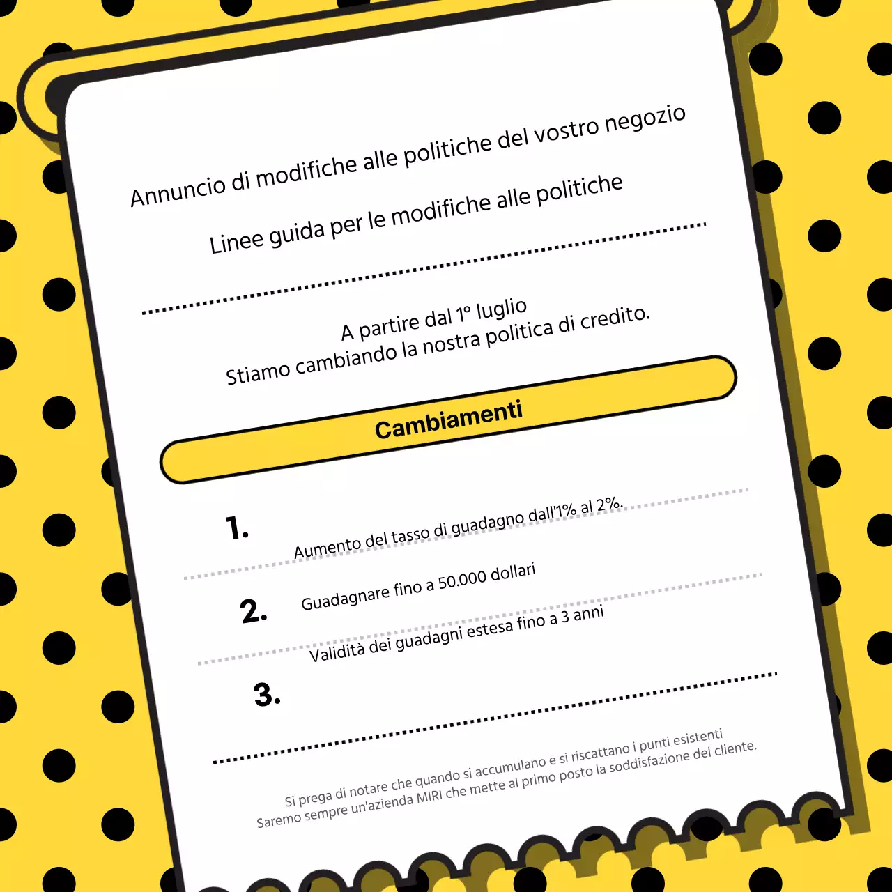 Annunciamo una modifica alle nostre semplici politiche di negozio giallo e nero