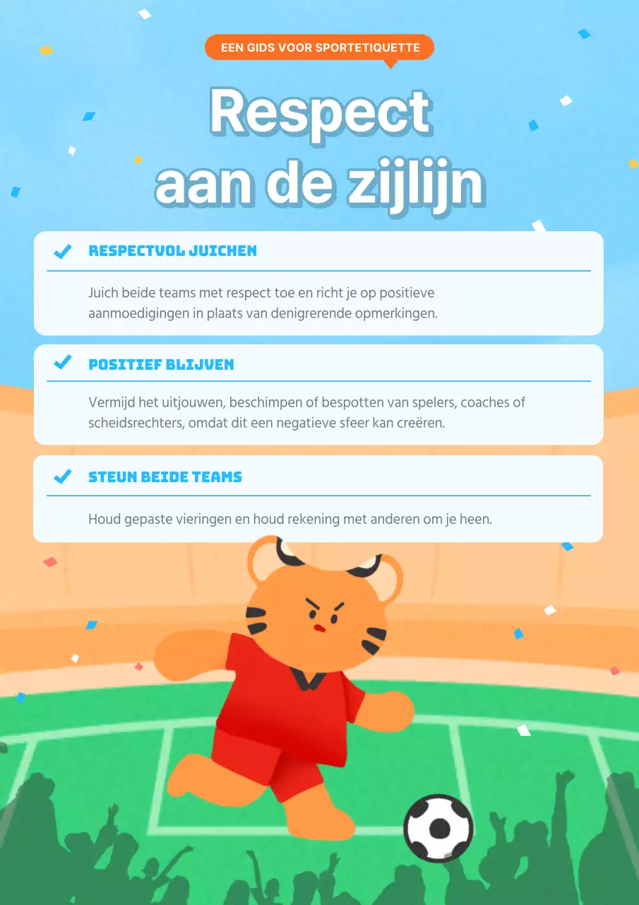 Een leuke sportetiquetteherinnering in lichtblauw en groen