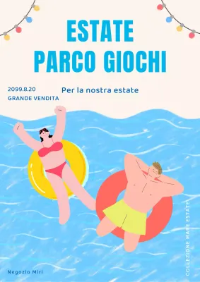 Promuovere un simpatico negozio di costumi da bagno in azzurro