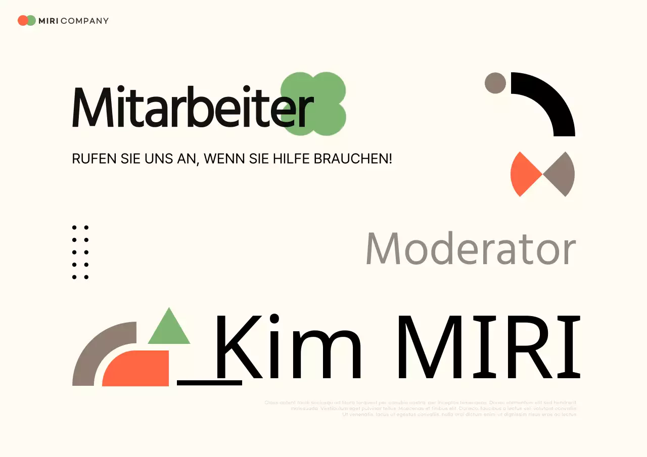 Minimalistisches Namensschild für das Personal in Elfenbein und Khaki