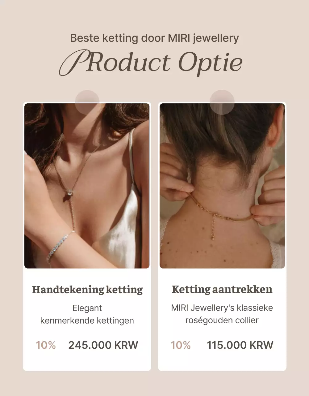 Presenteer trendy accessoiresieraden in bruin en beige