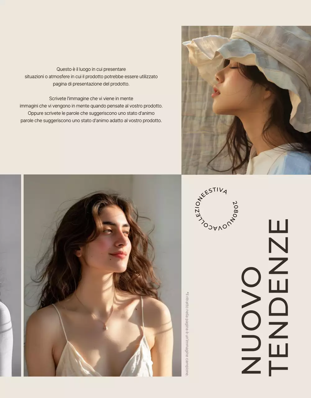 Semplice annuncio di moda in beige