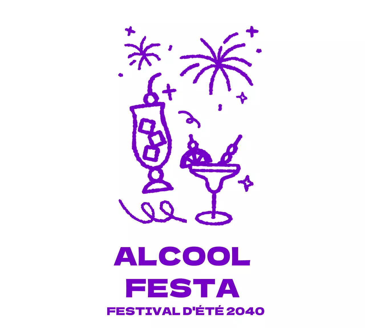 Produits dérivés du festival avec des graffitis sur des verres à boissons de formes diverses