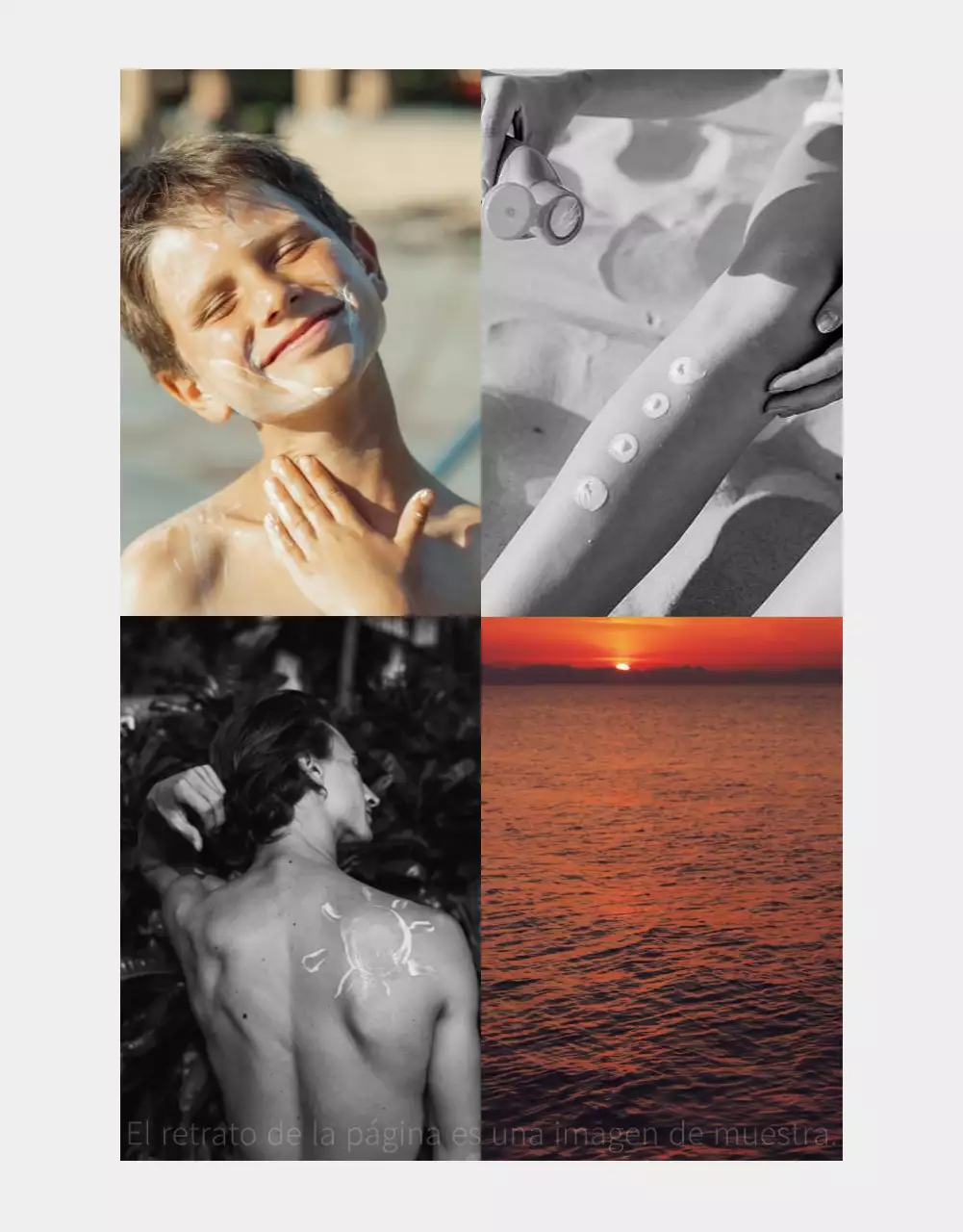 Una sencilla base de protección solar blanca y naranja