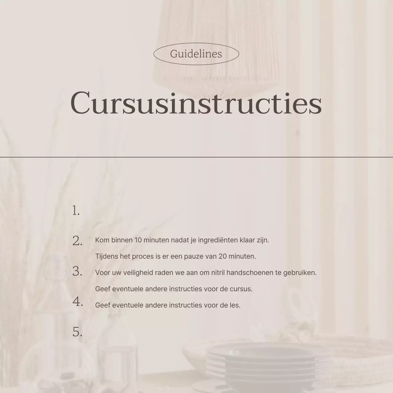 Aankondiging van een luxe eendaagse les in ivoor en bruin